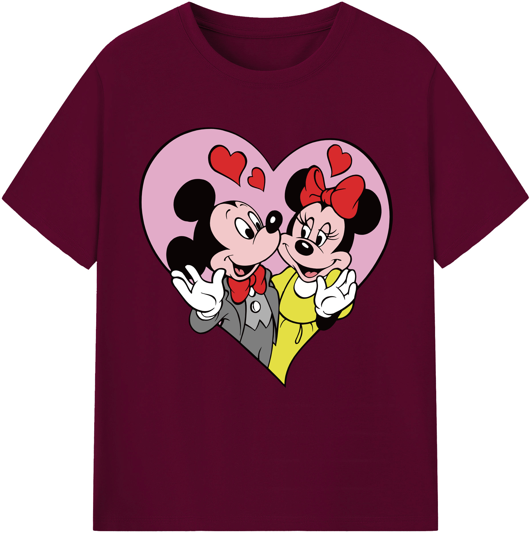 （画像用） ミッキーマウス Mickey Mouse レディースカジュアルプリントTシャツ（綿100％）